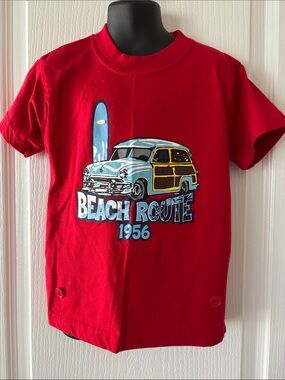 In design Kids Beach Route 1956 Red Short Sleeve Tee